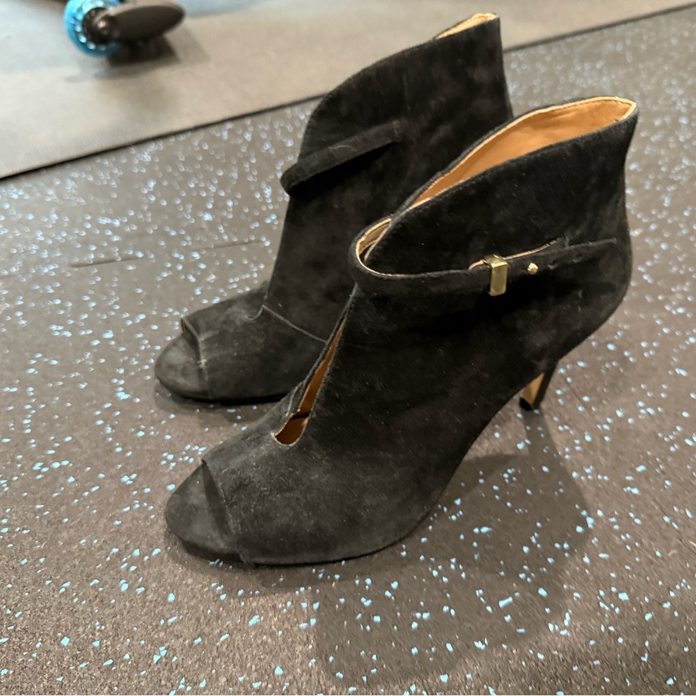 Ann Taylor Black Suede Ankle Booties